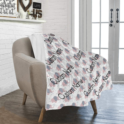 PinkElephants-01blk Ultra-Soft Micro Fleece Blanket 30''x40''